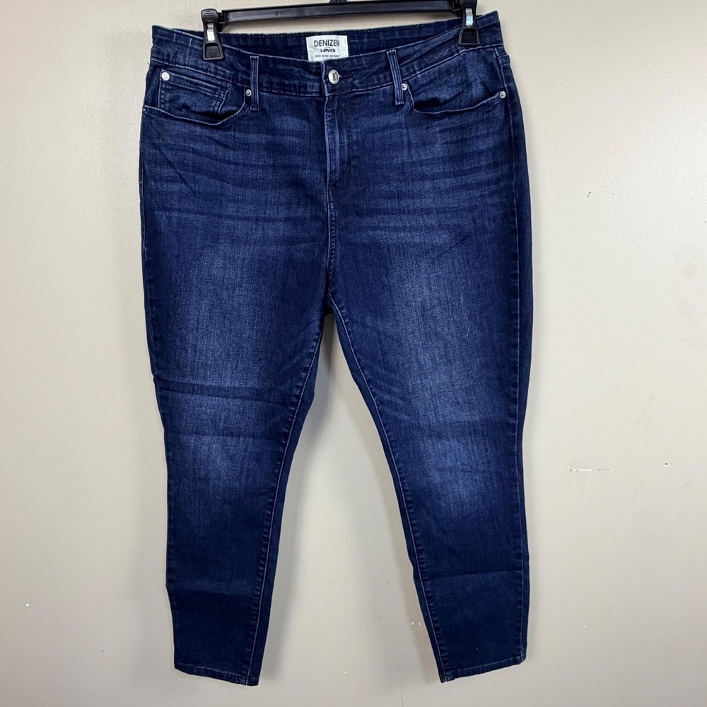 Denizen Levi's Mid Rise Skinny Jeans Womens 16 Dark Blue Denim Stretch Pants
